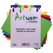 Artyom Vivid Card A4 Assorted 180gsm 200 Pack