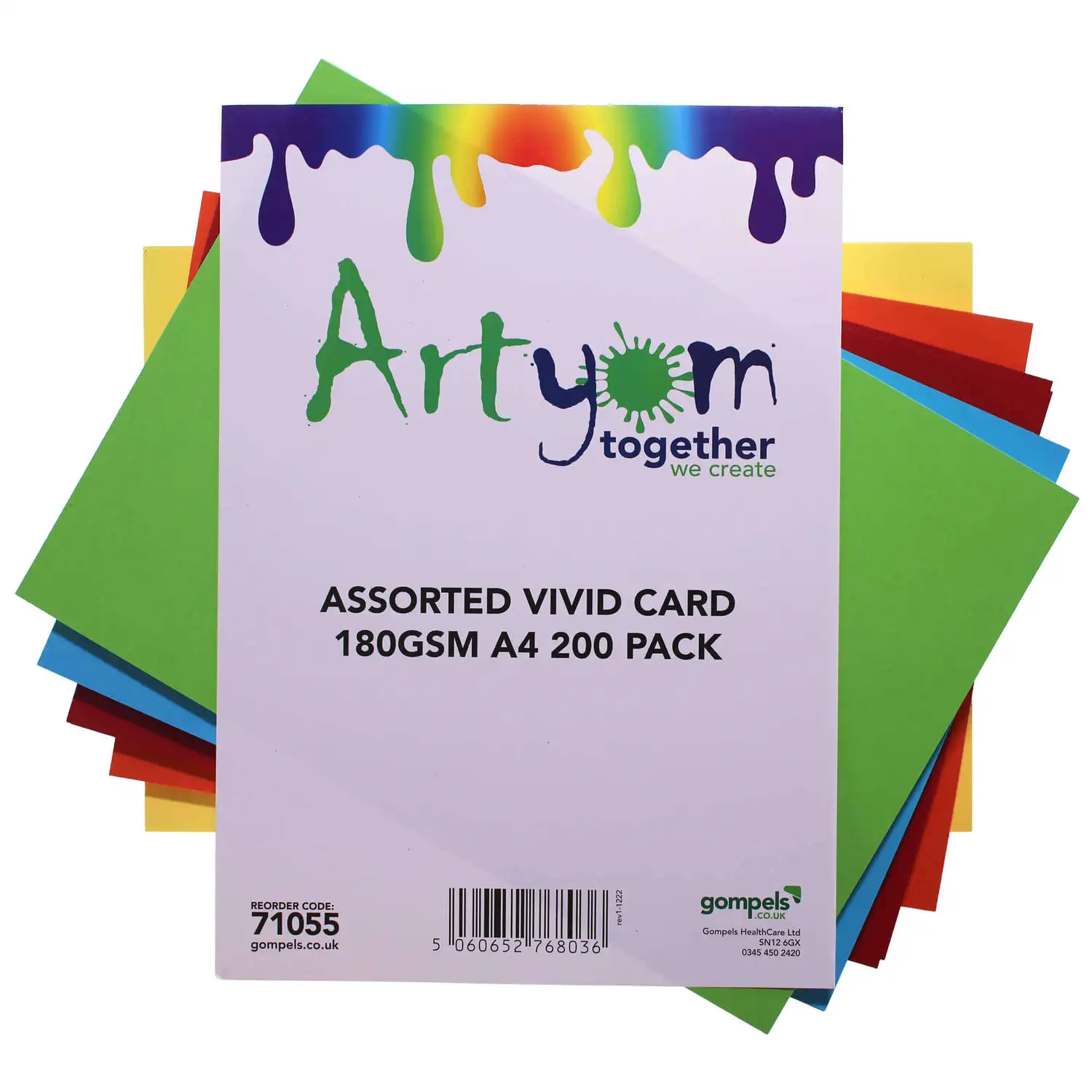 Artyom Vivid Card A4 Assorted 180gsm 200 Pack G2p100