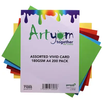 Artyom Vivid Card A4 Assorted 180gsm 200 Pack G2p100