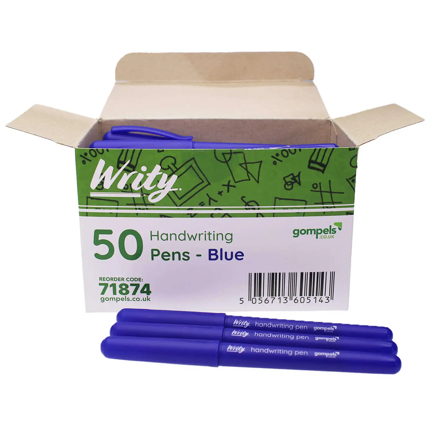 Writy Handwriting Pens Blue 50 Pack G2p100