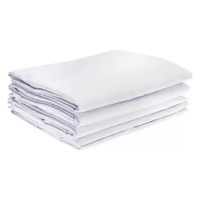 Fire Retardant Bedding Set White - Type: Single Flat Sheet 4 Pack