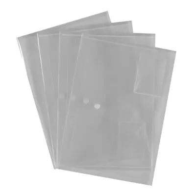 A4+ Popper Wallets Clear 5 Pack