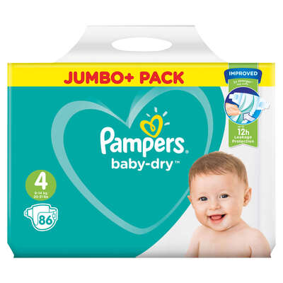 Pampers Baby-Dry Nappies Size 4 Maxi 86 Pack