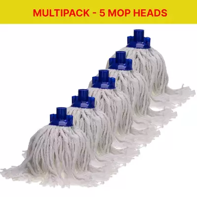 Soclean Cotton Twine Mop Head 5 Pack - Colour: Blue