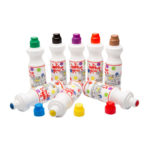 Chunky Paint Markers 75ml x 8 Assorted Colours Gompels HealthCare