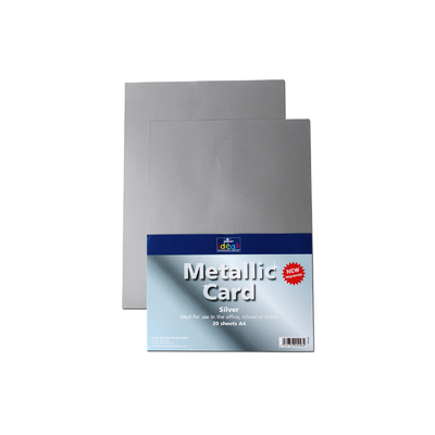 A4 Metallic Card 20 Sheets - Colour: Silver