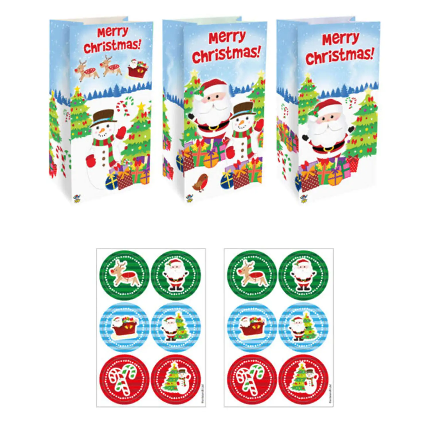 Christmas Paper Bags 12 Pack