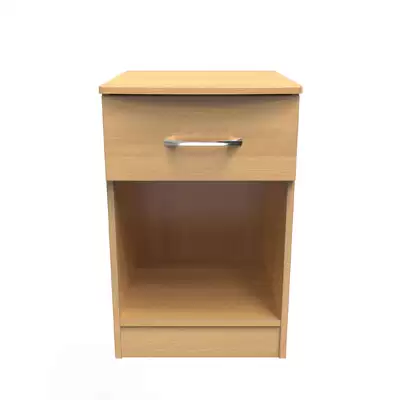 Wessex 1 Drawer Open Bedside Cabinet - Type: Oak