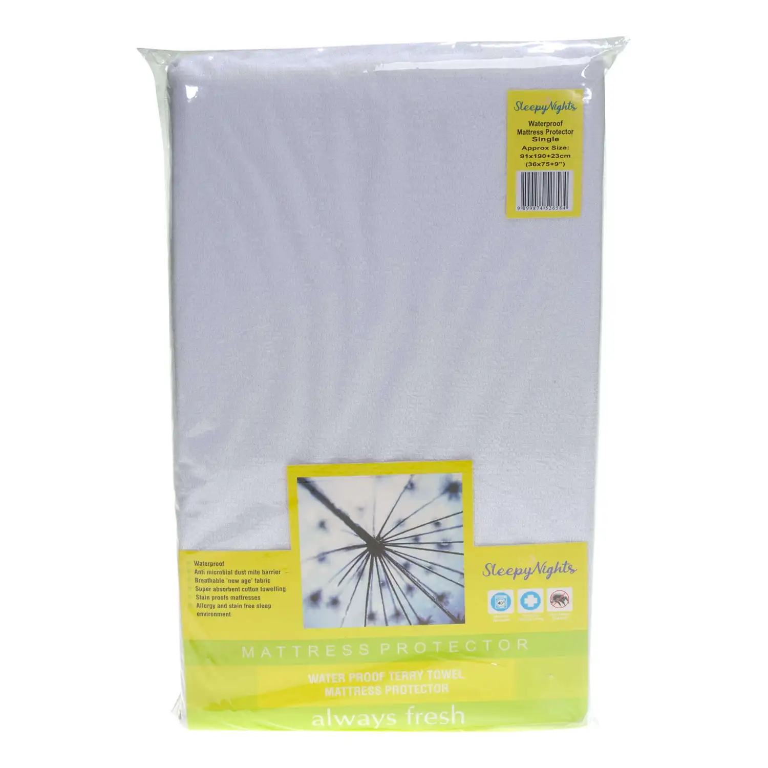 Waterproof Terry Towelling Fitted Single Mattress Protector Gompels