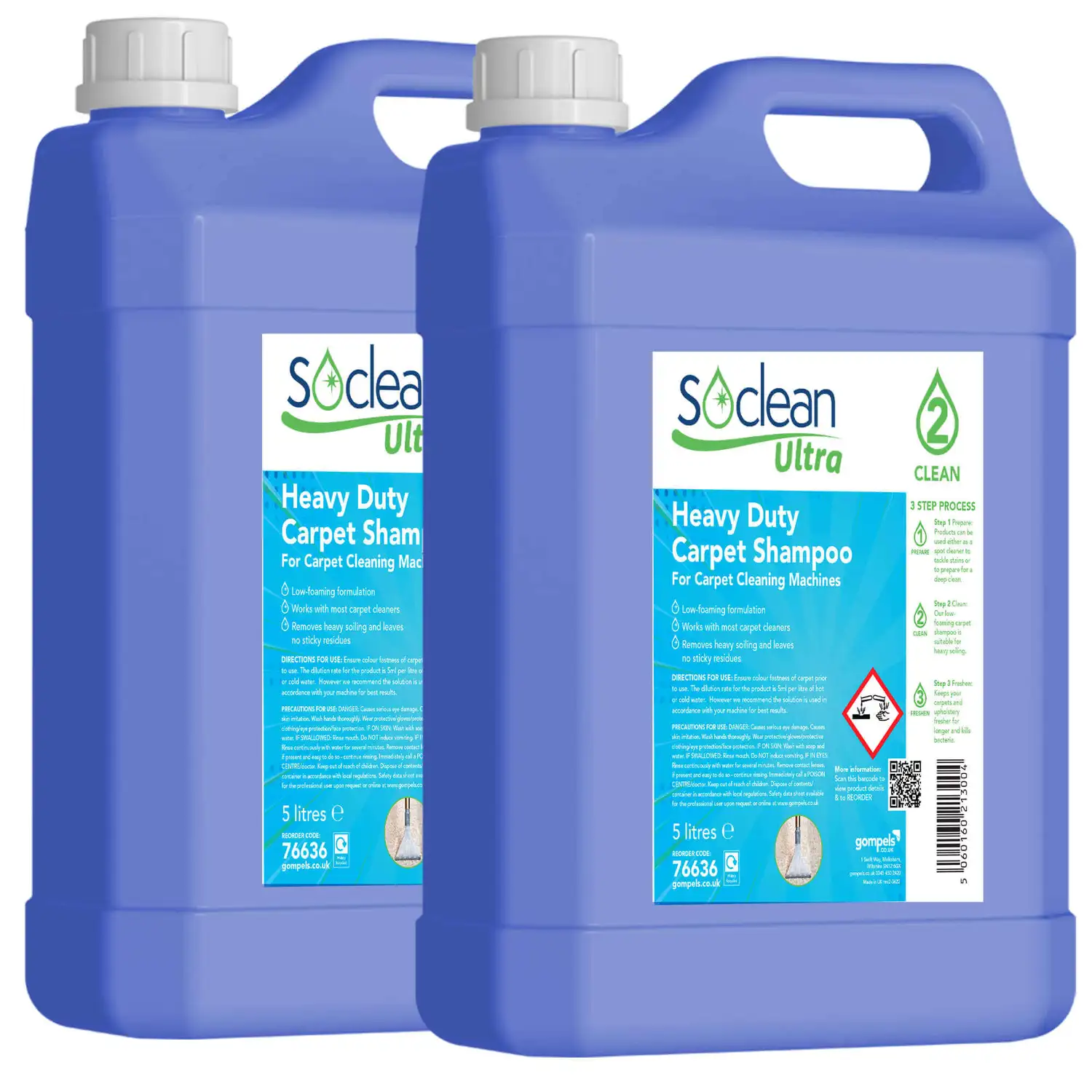 Soclean Ultra Carpet Shampoo 5 Litre 2 Pack G2p100