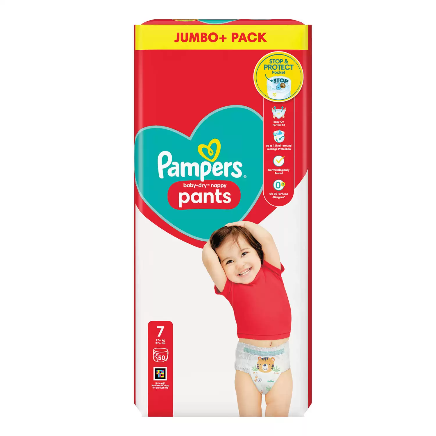 Pampers Baby Dry Nappy Pants Size 7 50 Pack - Gompels - Care
