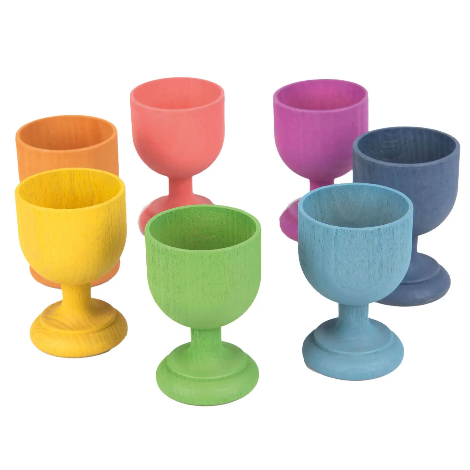 Rainbow Wooden Egg Cups