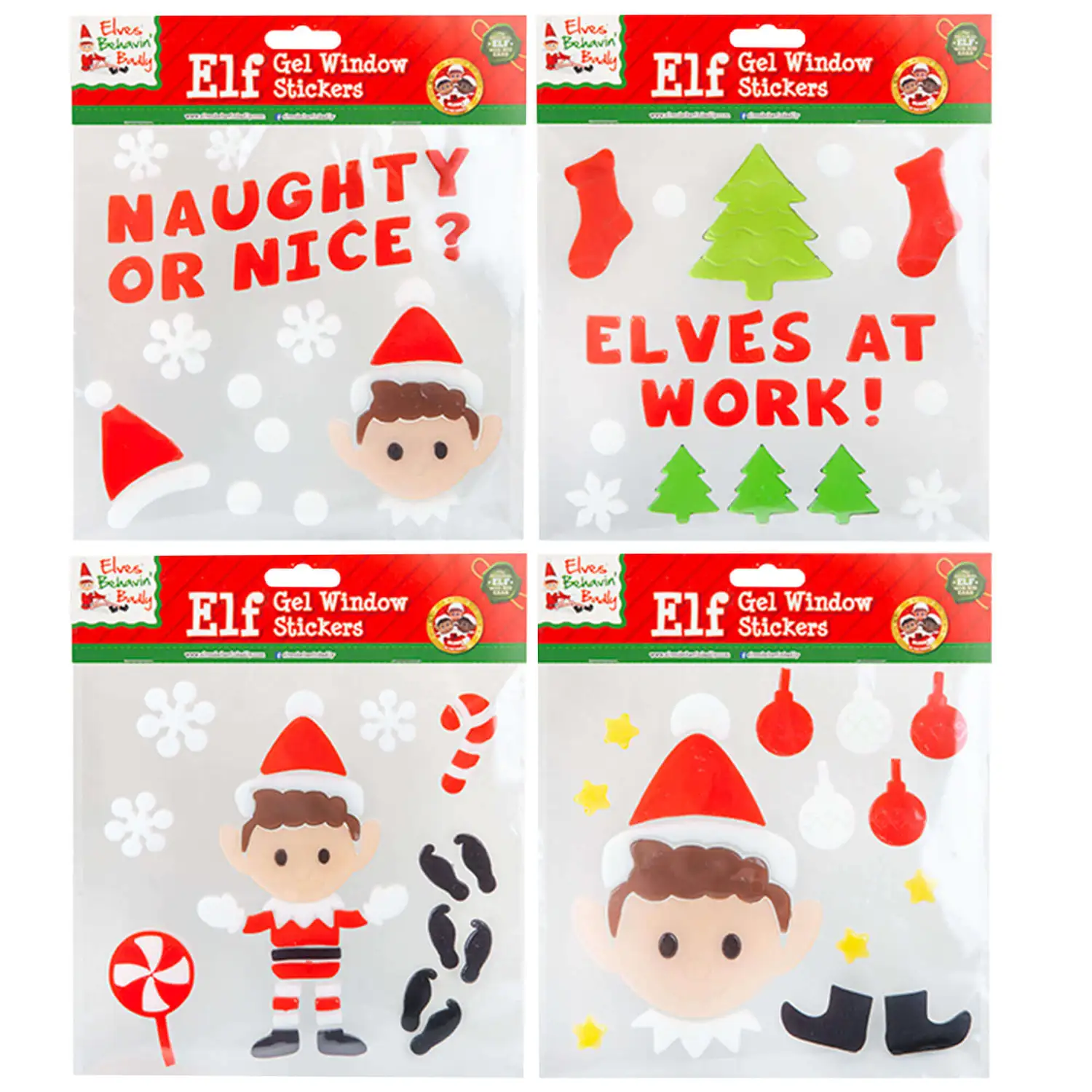Christmas Elf Window Stickers Assorted