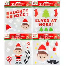 Christmas Elf Window Stickers Assorted