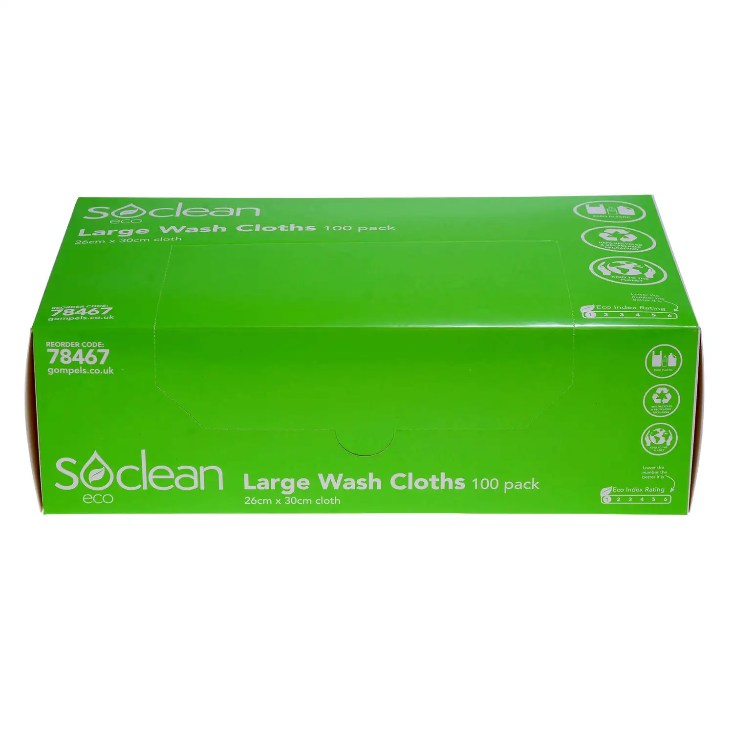 Gompels Eco Airlaid Large Wash Cloths 100 Pack G2p100