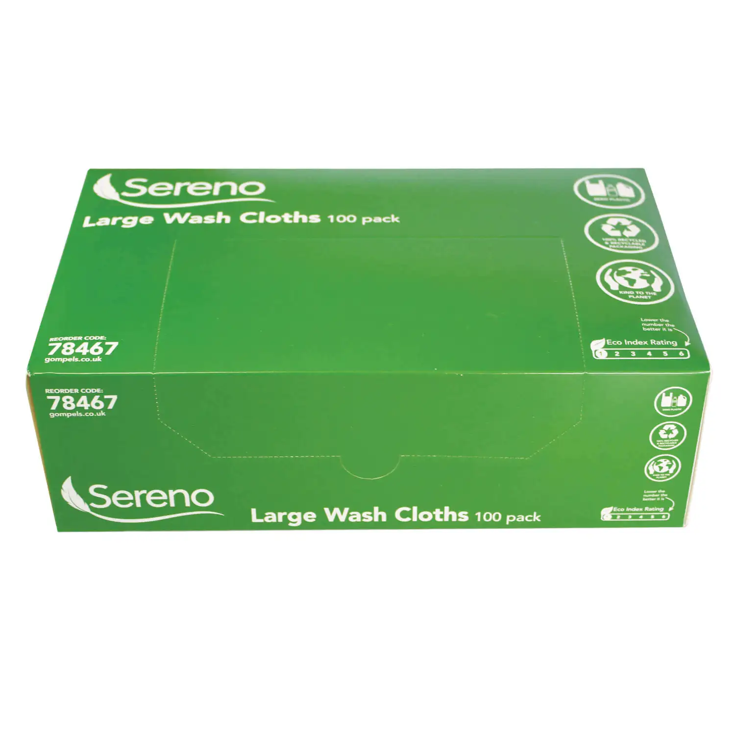 Sereno Eco Airlaid Large Wash Cloths 100 Pack G2p100