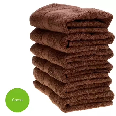 Hand Towel 50x90cm 500gsm x 6 - Colour: Cocoa