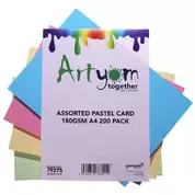 Artyom Pastel Card A4 Assorted 180gsm 200 Pack