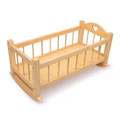 Natural Wooden Dolls Cradle