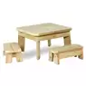 Wooden Outdoor Square Table and Bench Set Toddler