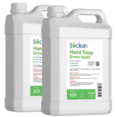 Soclean Hand Soap Apple 5 Litre 2 Pack G2p100