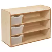 Solway Shelf Unit With 3 Trays Maple