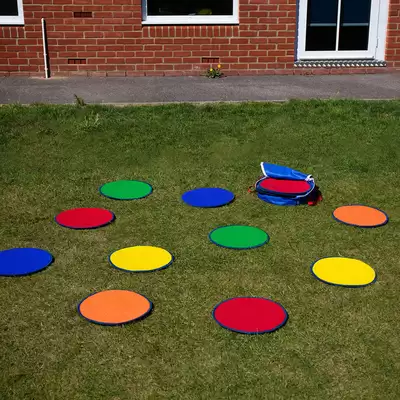 Rainbow Indoor/Outdoor Circle Mats With Holdall 30 Pack