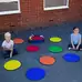 Rainbow Indoor/Outdoor Circle Mats With Holdall 30 Pack