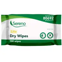 Sereno Lite Dry Wipes 100 Pack