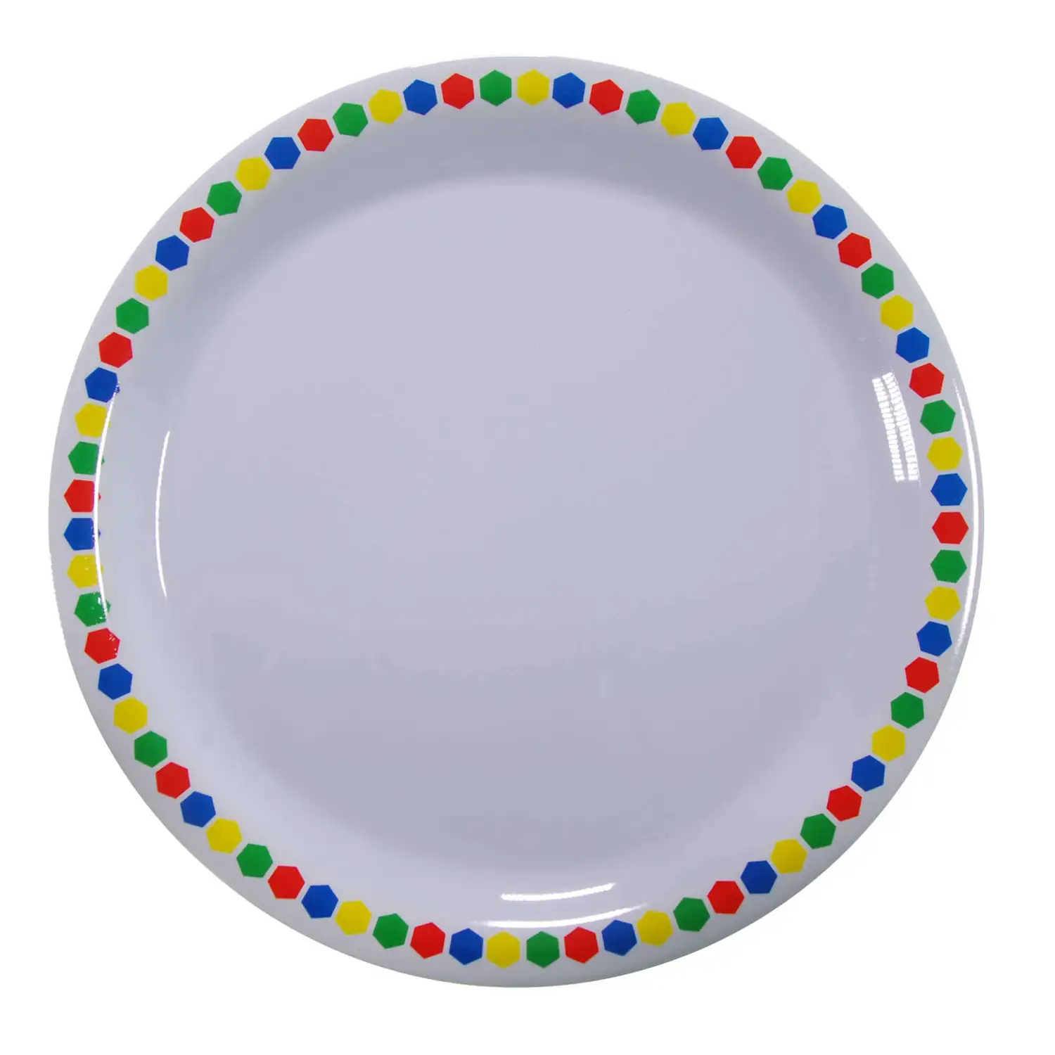 Swixz Melamine Dinner Plate 9"/230mm Patterned Rim 12pk G2p100