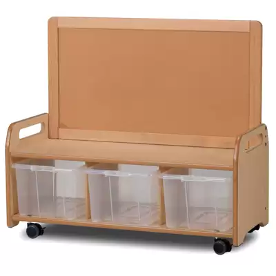 Low Display Storage Unit With Castors - Type: Clear Tubs