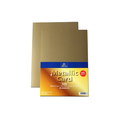 A4 Metallic Card 20 Sheets - Colour: Gold