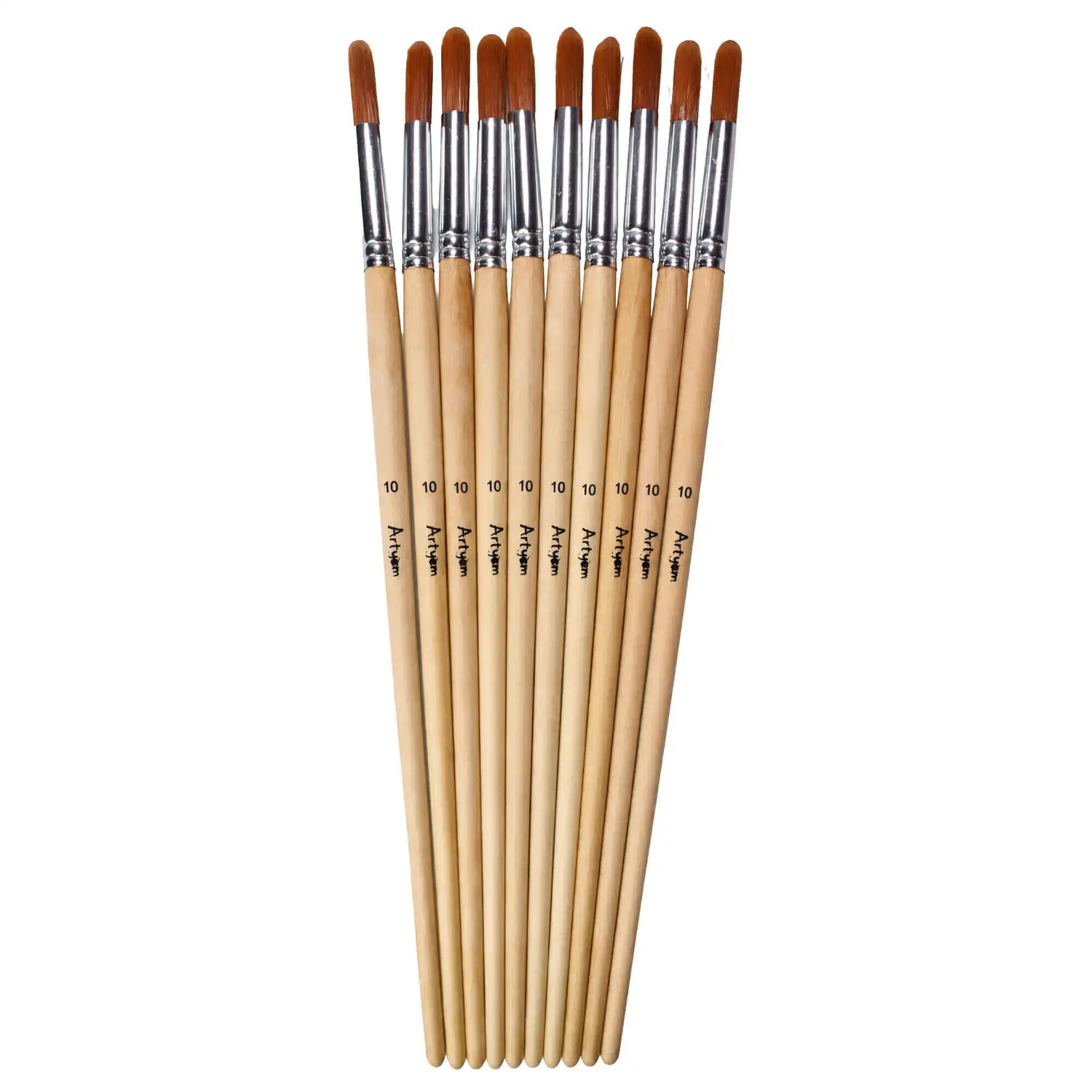 Artyom Round Brushes Long Handle Size 10 10 Pack