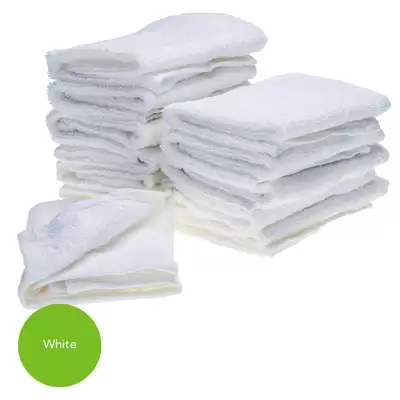 Flannels 30x30cm 500gsm 12 Pack - Colour: White