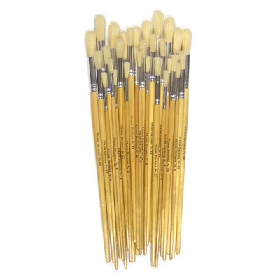 Hog Brushes Long Round Assorted Class Pack 30