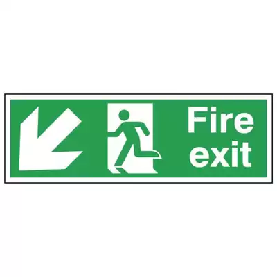 Safety Signs Rigid - Type: Fire Exit Down Left