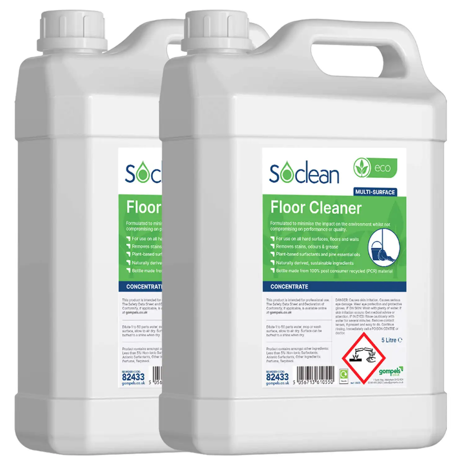 Soclean Eco Floor Cleaner 5 Litre 2 Pack G3p50