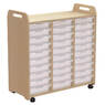 Tray Storage 3 Column H1080mm With 30 Shallow Clear Trays