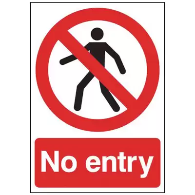 Safety Signs Vinyl - Type: No Entry