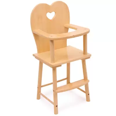 Natural Wooden Dolls Highchair