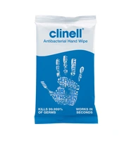 Clinell Antibacterial Hand Wipes Box 100