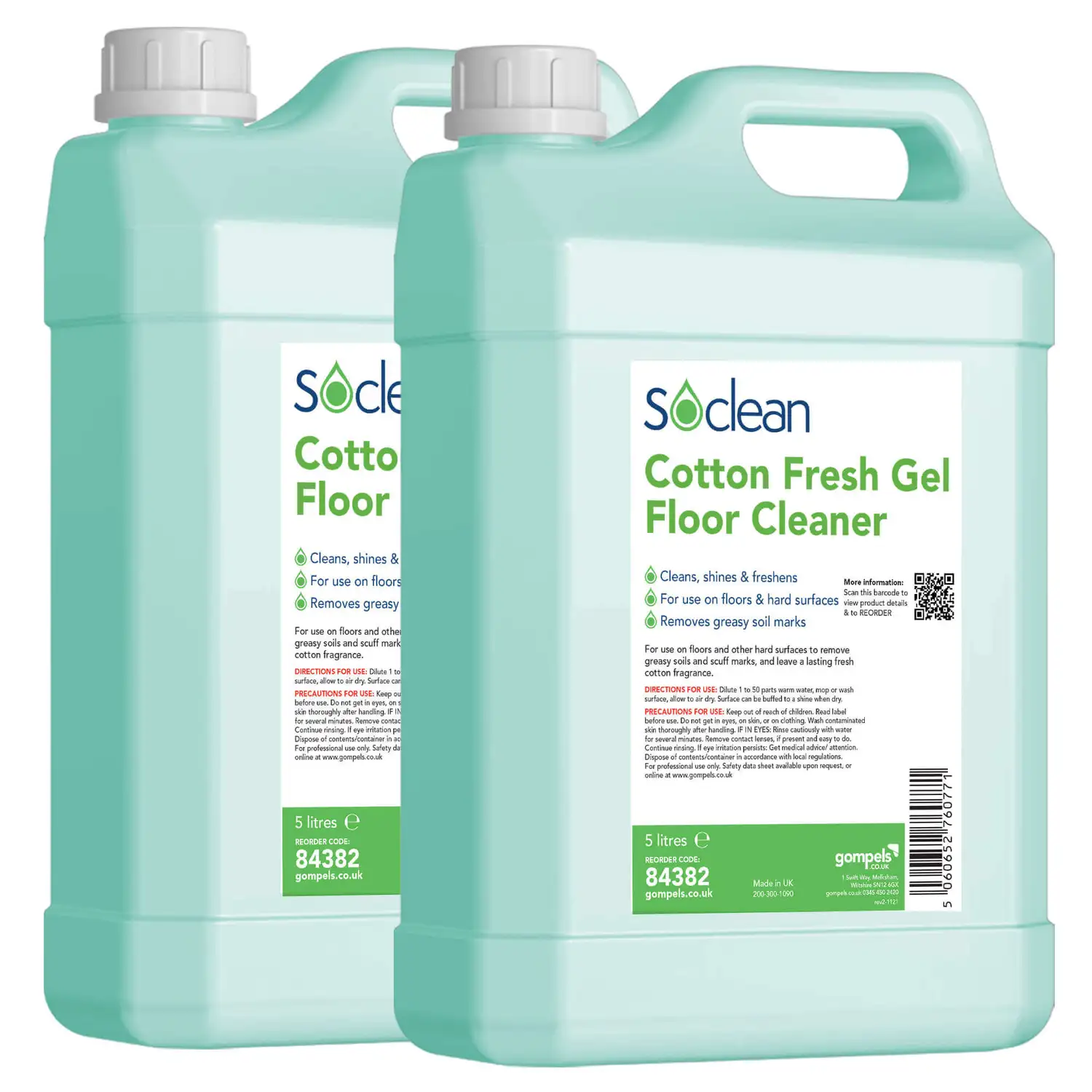 Soclean Cotton Fresh Gel Floor Cleaner 5 Litre 2 Pack G2p100