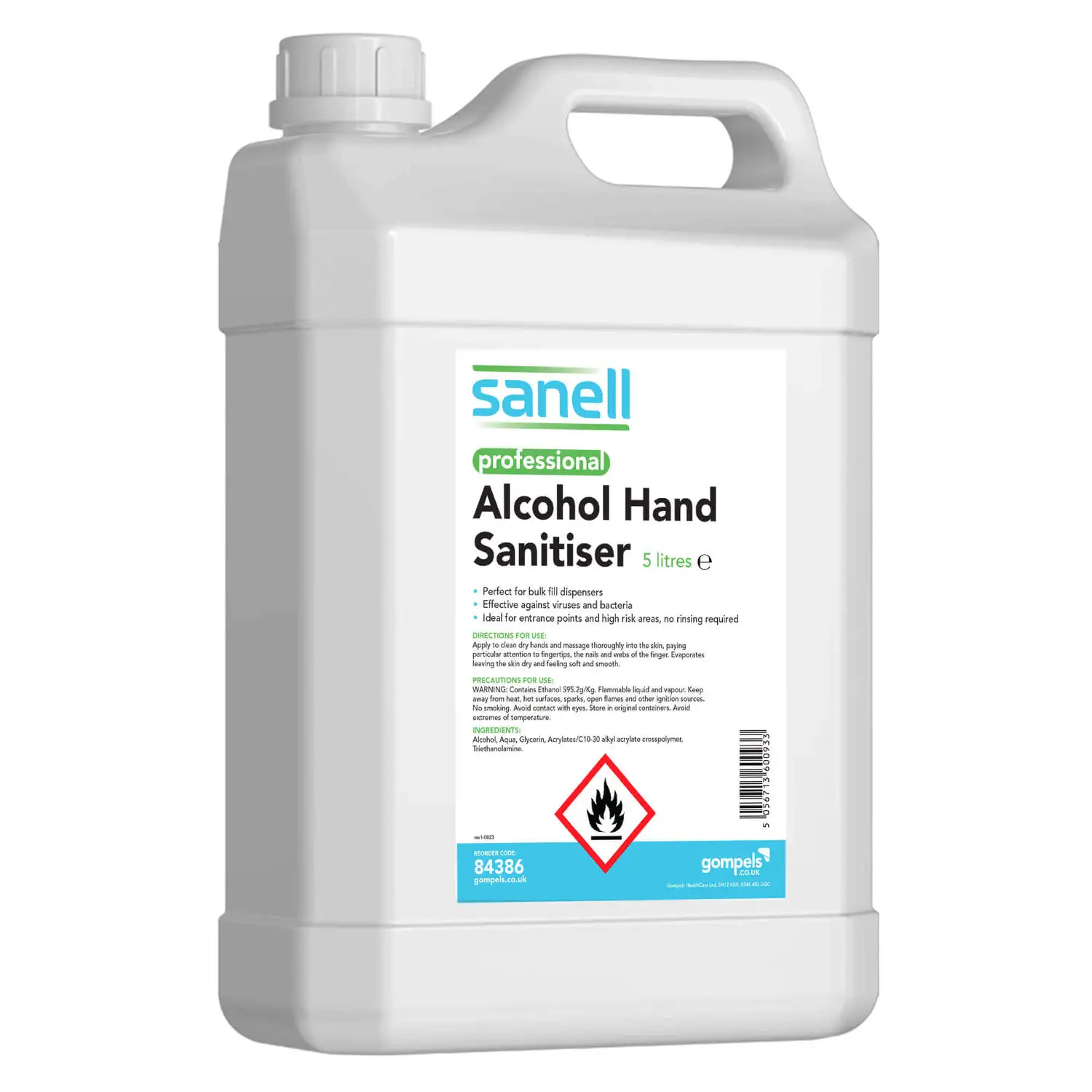 Sanell Alcohol Hand Gel 5 Litre G2p100