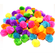 Pom Poms Assorted Woolly 25mm 100 Pack