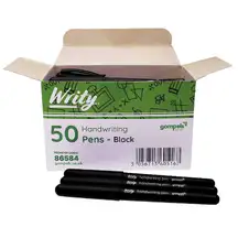 Writy Handwriting Pens Black 50 Pack