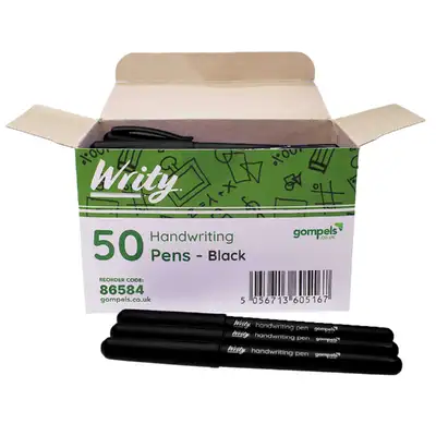 Writy Handwriting Pens Black 50 Pack G2p100