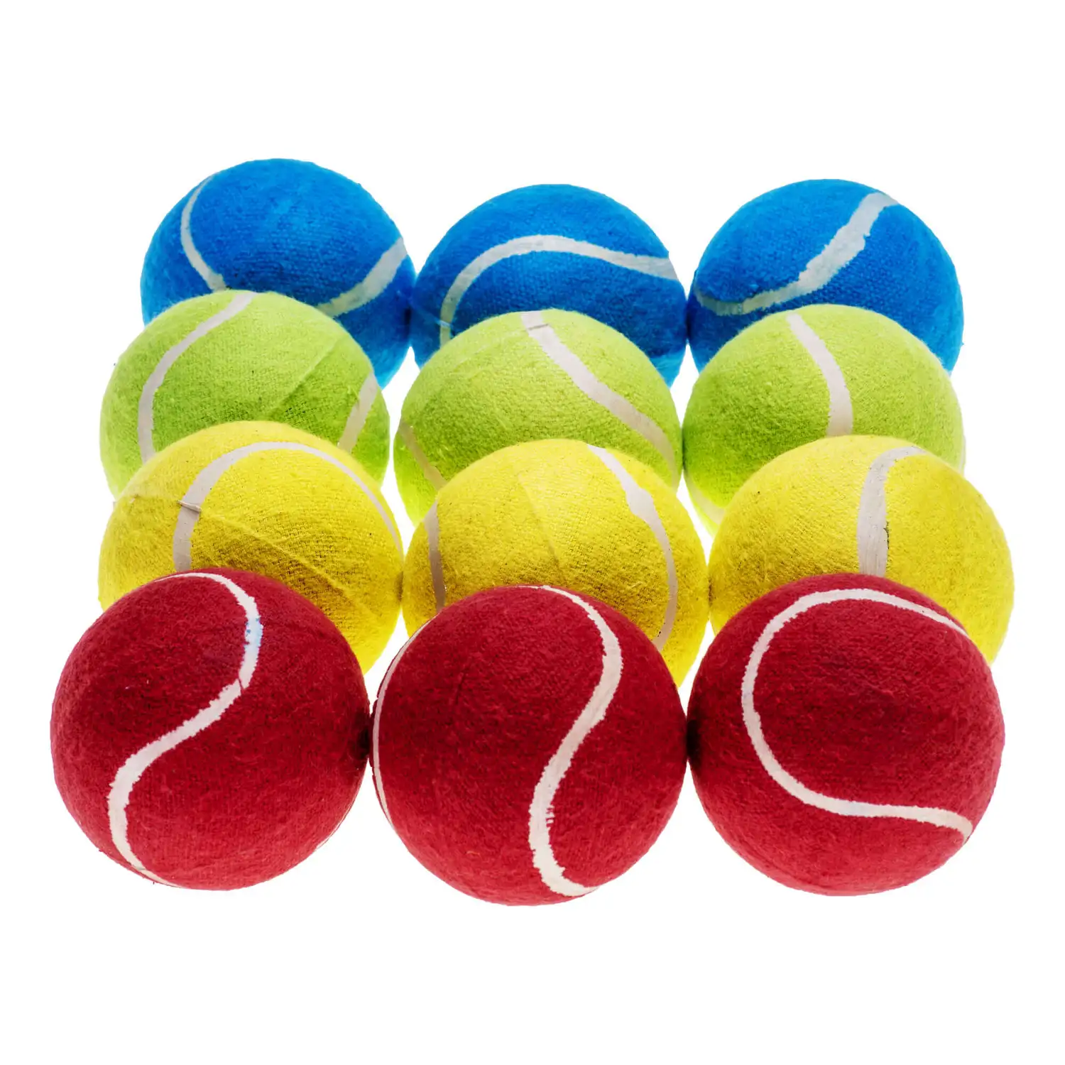 Assorted Colour Tennis Balls 12 Pack G3p95