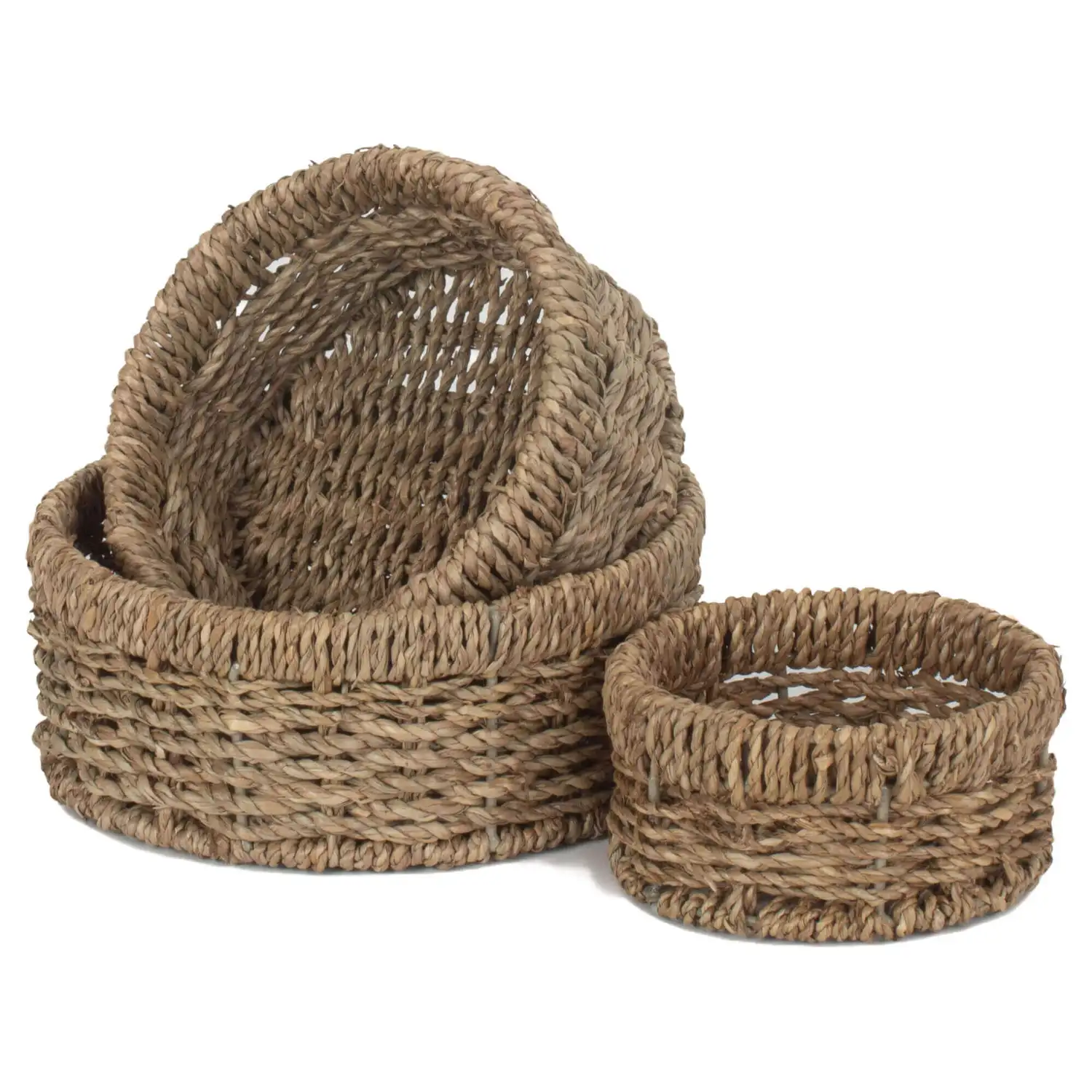 Round Seagrass Tray Set of 3