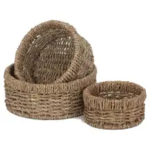 Round Seagrass Tray Set of 3