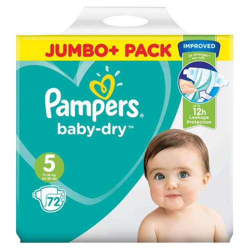 Pampers Baby Dry Jumbo Size 5 Junior 72 Pk in Nursery Supplies / Baby